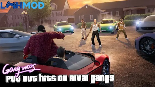 Ảnh 4 của City of Crime: Gang Wars MOD APK (Vô Hạn Tiền) V1.2.0135 Một tên tội phạm đang cầm súng trong City of Crime: Gang Wars