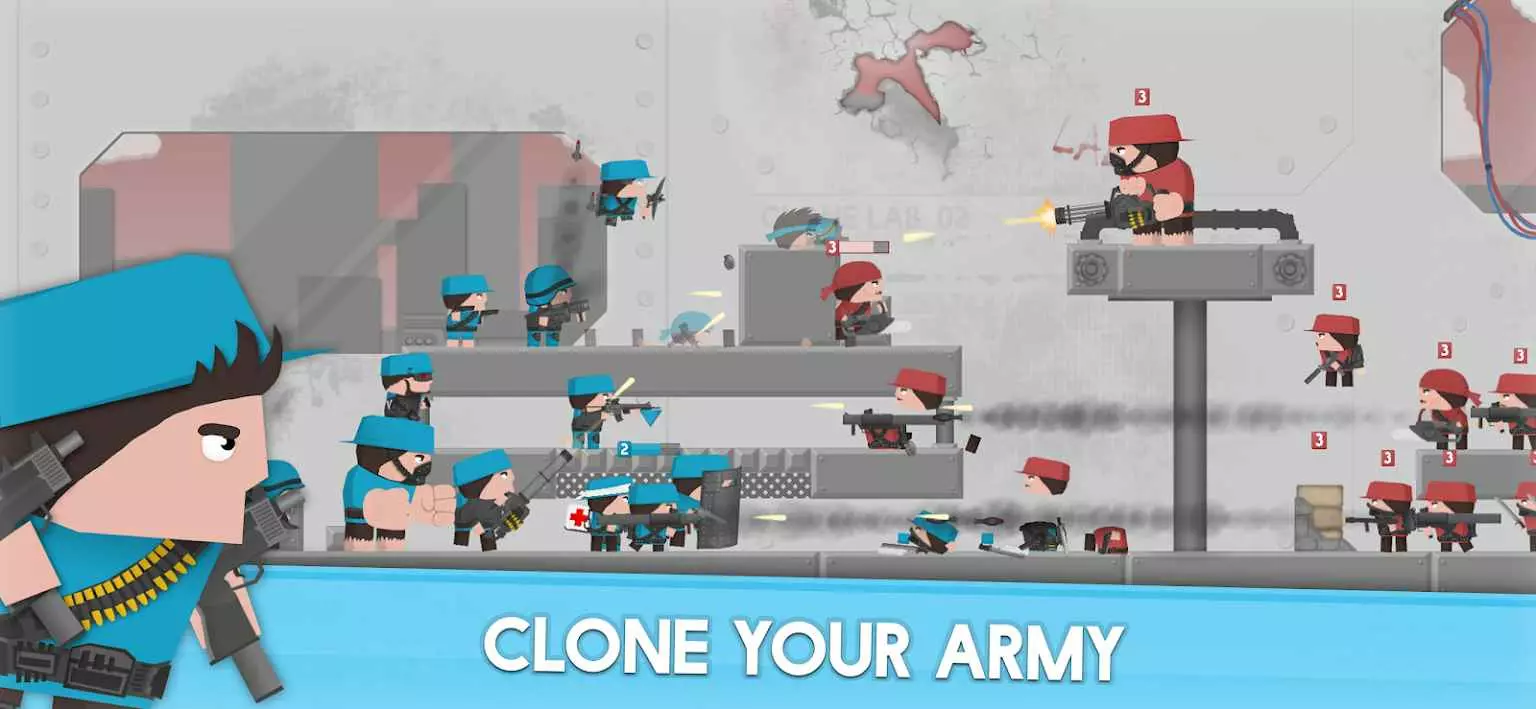 Ảnh 2 của Tải game Clone Armies Mod APK 9022.14.02 (Vô Hạn Tiền, Mở khóa Skin) Chỉ huy điều khiển các bản sao quân lính trong Clone Armies