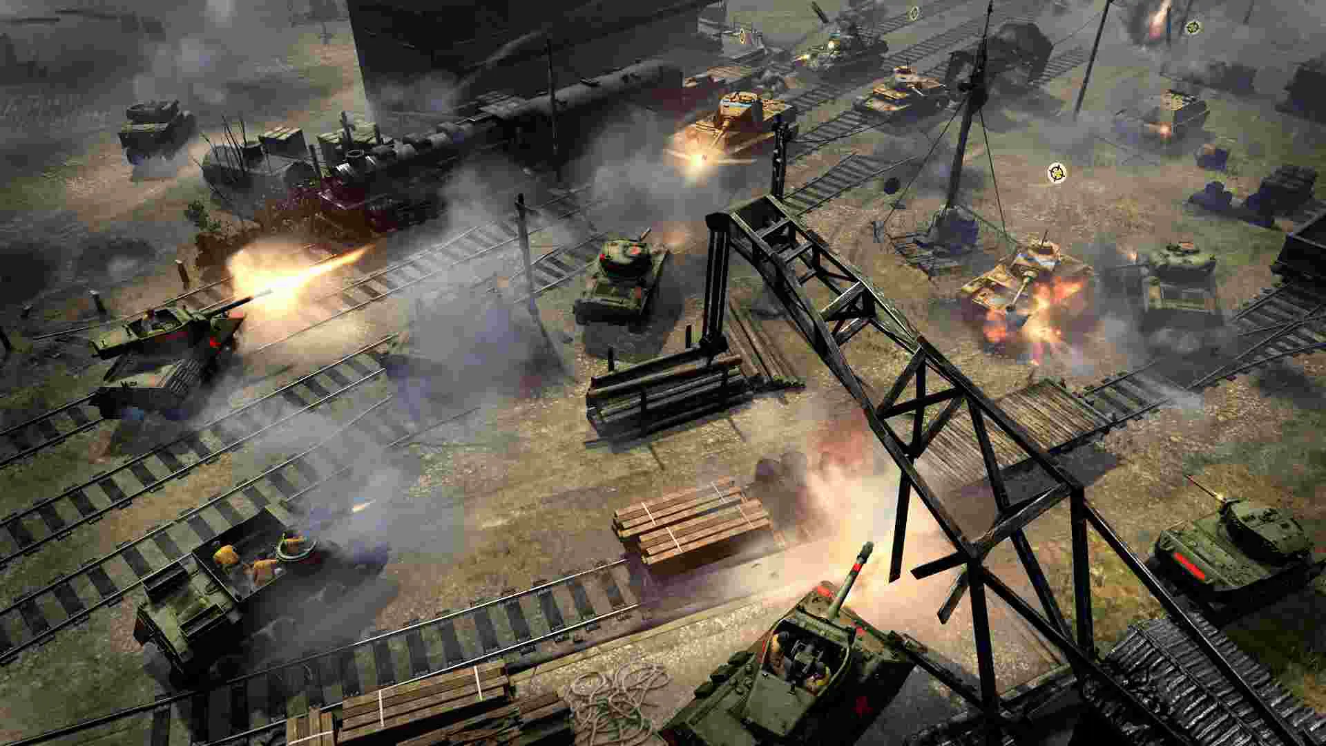 Ảnh 2 của Company of Heroes Mod APK 1.3RC8 (Vô Hạn Tiền) Giao diện chiến trường Company of Heroes Mod với các đơn vị quân