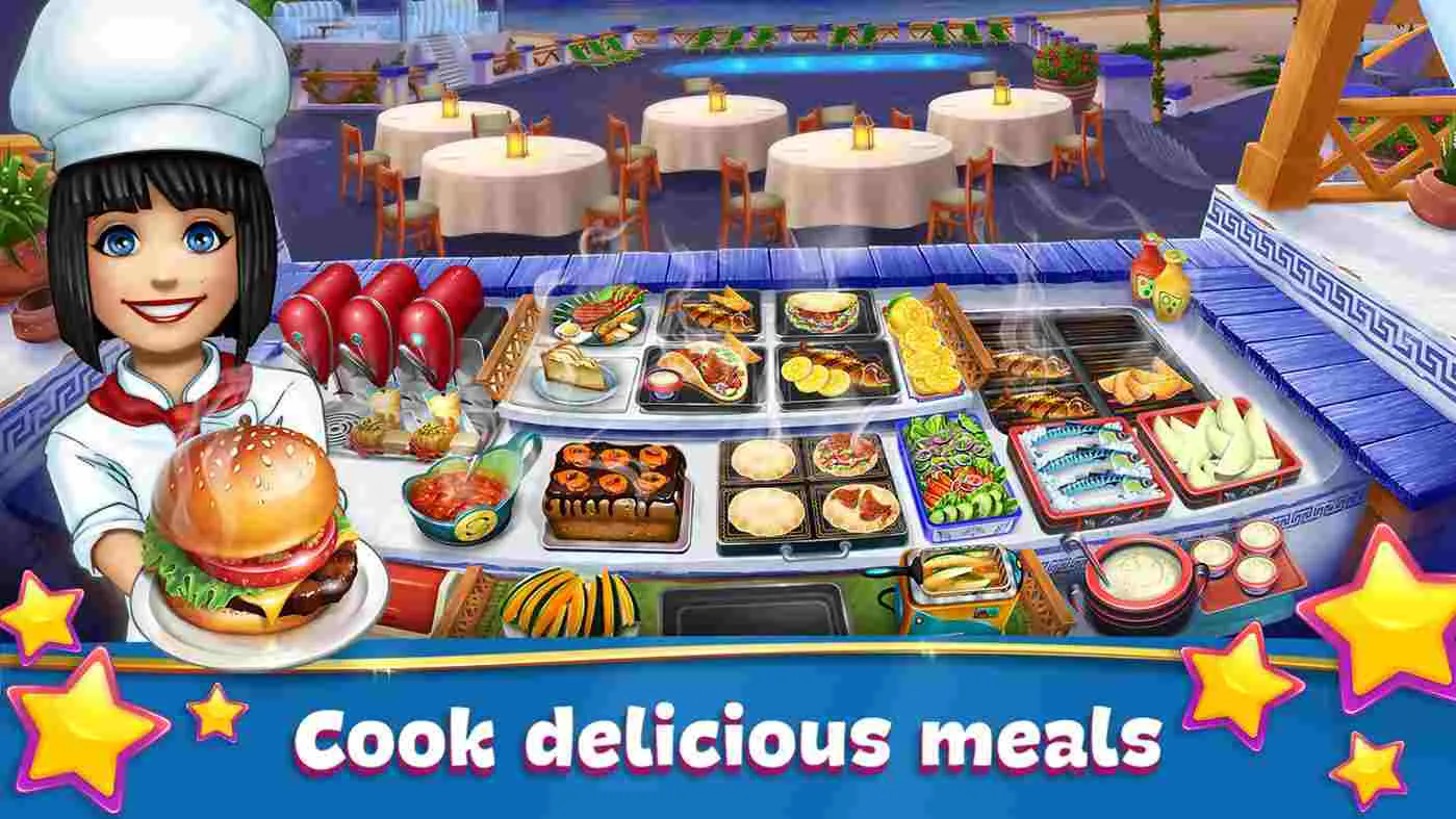 Ảnh 2 của Tải game Cooking Fever Mod APK v22.0.1 (Menu, Vô Hạn Coins, Gems) Khu vực bếp nấu đầy đủ tiện nghi trong game Cooking Fever Mod