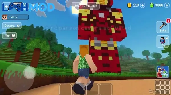 Ảnh 4 của Tải Craft & Mine 3D: Idle Merge APK 1.0.18 Android iOS Mô phỏng khu vực làng được xây dựng trong Craft & Mine 3D: Idle Merge