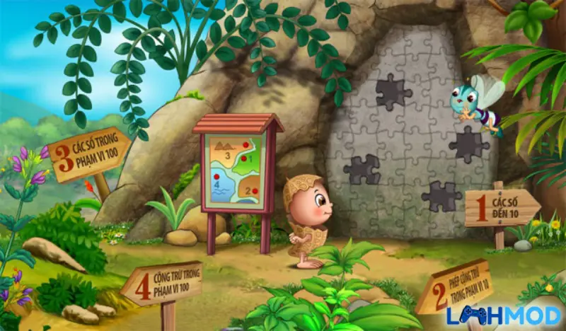 Ảnh 1 của Tải Đậu Lém phiêu lưu ký Mod Apk 4.3.0 cho Android Giao diện học Toán với Đậu Lém Phiêu Lưu Ký