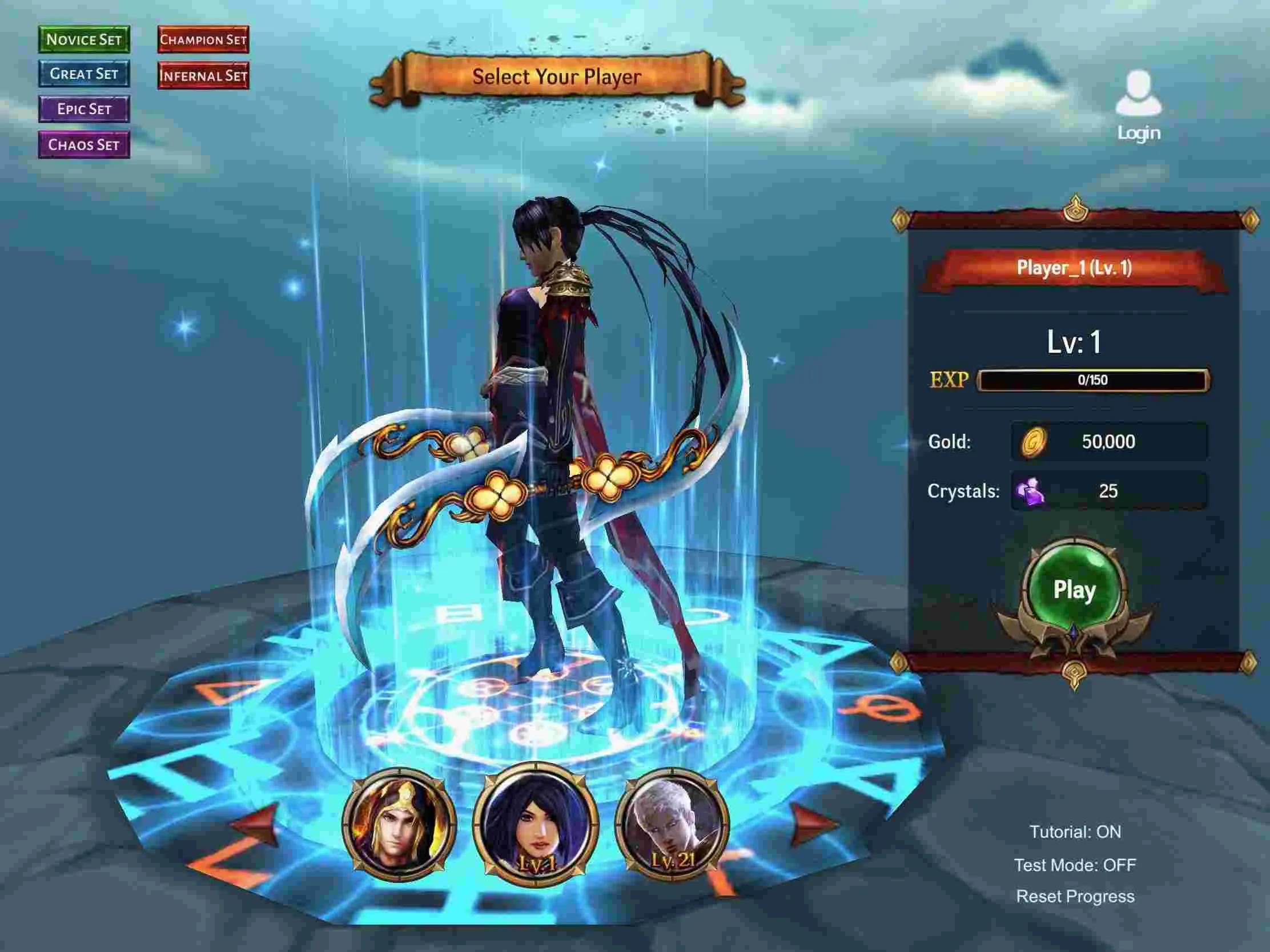 Ảnh 4 của Tải game Dawnblade Mod APK v1.6.5 (Menu, Vô hạn tiền, bất tử) Chiến binh Dawnblade đang đối mặt với một con quái vật lớn trong một khu rừng tối