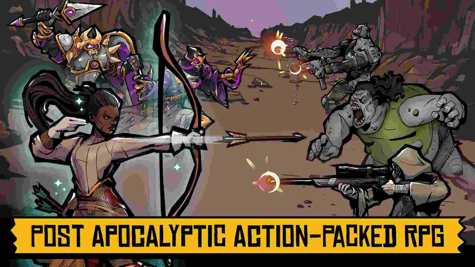 Ảnh 2 của Tải game Days of Doom Mod APK 1.0.219 (Menu, Vô Hạn Tiền) Cảnh chiến đấu trong Days of Doom Mod
