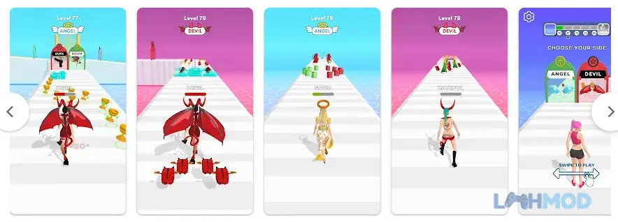 Ảnh 2 của Tải Destiny Run Mod Apk 2.5 (Vô Hạn Tiền, Không QC) cho Android iOs Cảnh lựa chọn giữa con đường thiên đàng và địa ngục trong Destiny Run