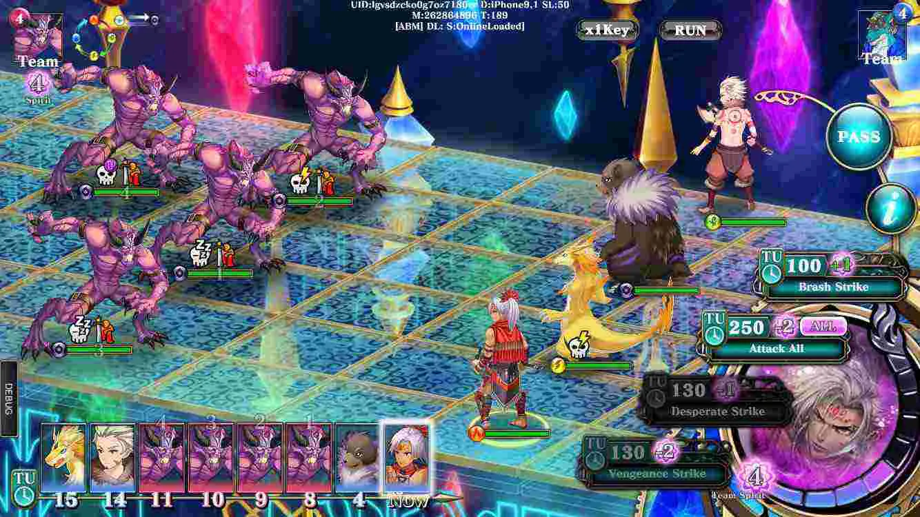 Ảnh 3 của Tải game Evertale Mod APK 2.0.83 (Menu, Vô Hạn Tiền) Giao diện gameplay Evertale với đội hình quái vật
