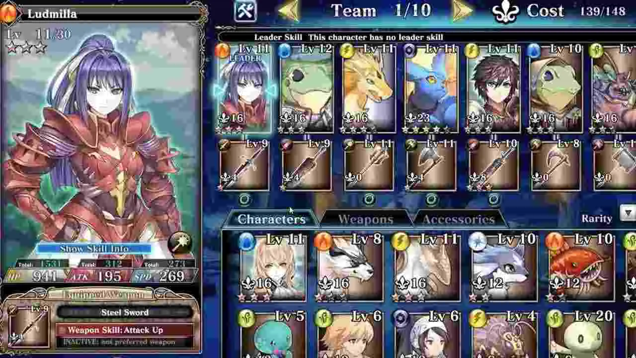 Ảnh 5 của Tải game Evertale Mod APK 2.0.83 (Menu, Vô Hạn Tiền) Giao diện chính và các tùy chọn trong Evertale