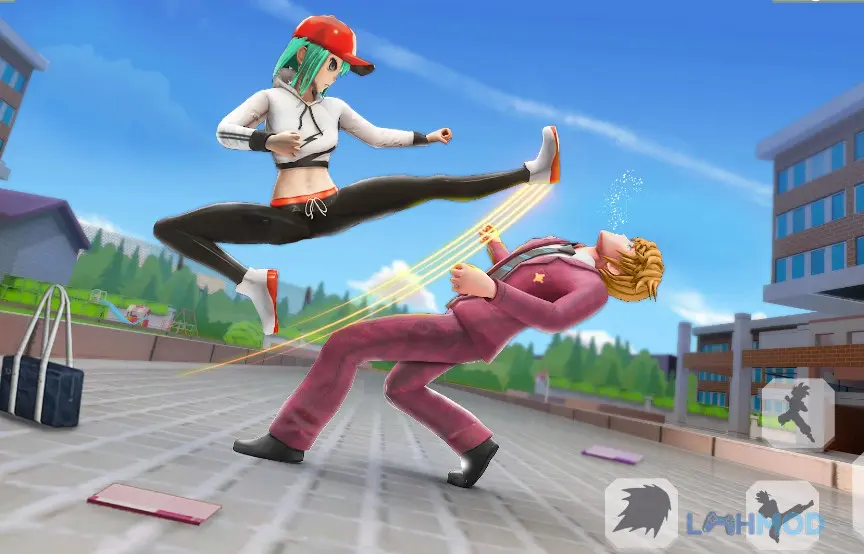 Ảnh 3 của Tải Fight Club Karate Games Mod Apk 2.8 (Mở Khóa) Android iOs Hai võ sĩ đang giao đấu trên sàn đấu