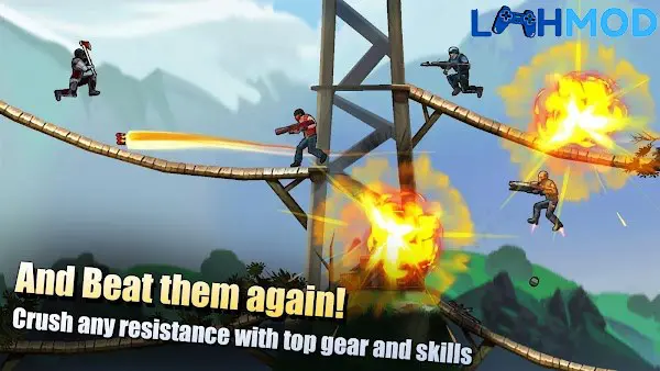 Ảnh 4 của Tải Flat Army APK 3.8.2 cho Android iOS Cận cảnh nhân vật Flat Army đang bắn súng trong môi trường game