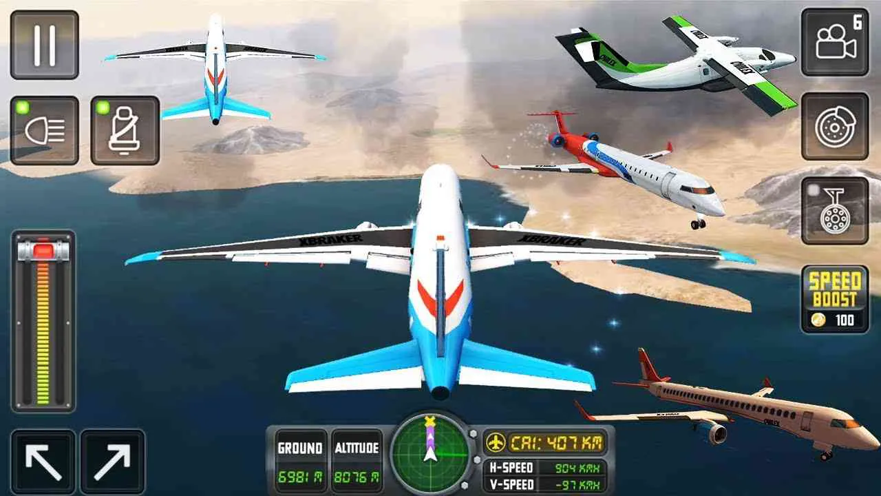 Ảnh 4 của Flight Sim 2018 Mod APK 3.1.3 (Menu, Vô Hạn Tiền) Màn hình chọn máy bay trong Flight Sim 2018 Mod