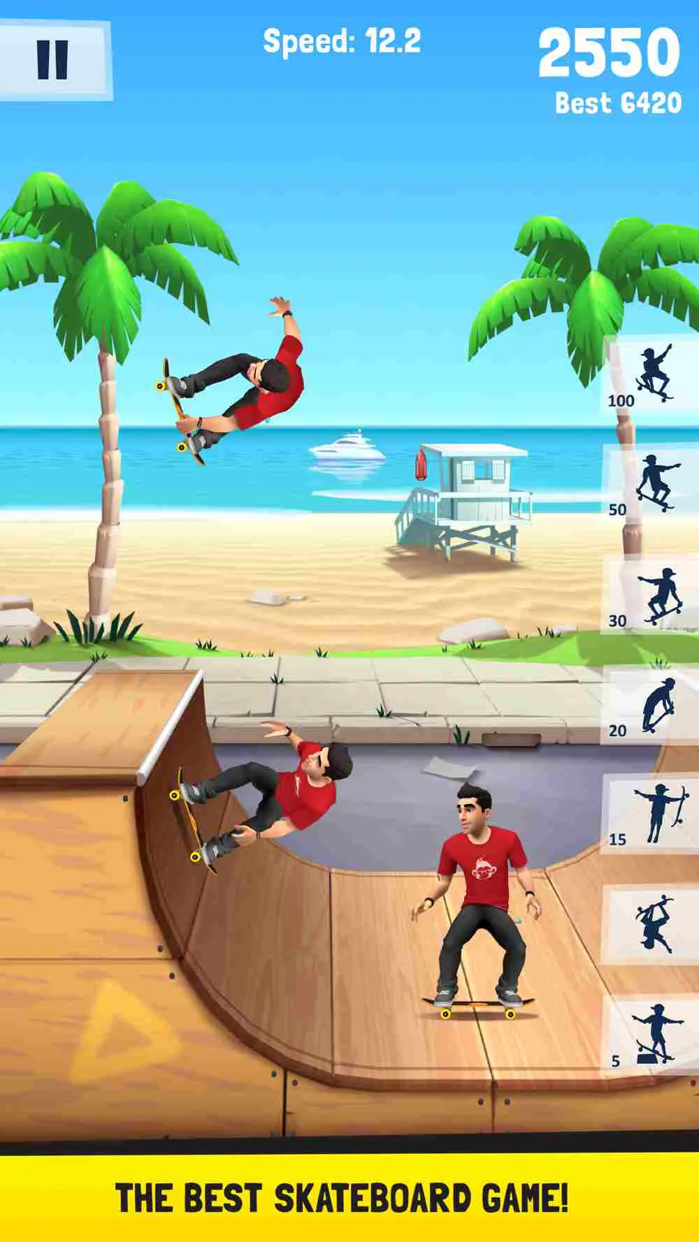 Ảnh 3 của Tải game Flip Skater Mod APK 2.31 (Menu, Vô Hạn Tiền) Giao diện chính của game Flip Skater Mod với nhân vật và ván trượt