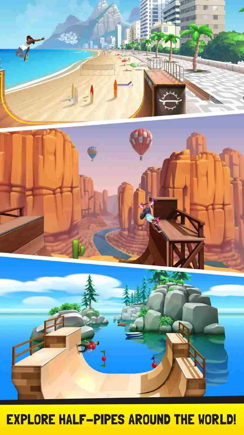 Ảnh 4 của Tải game Flip Skater Mod APK 2.31 (Menu, Vô Hạn Tiền) Màn hình tải game Flip Skater Mod với các tùy chọn nâng cấp