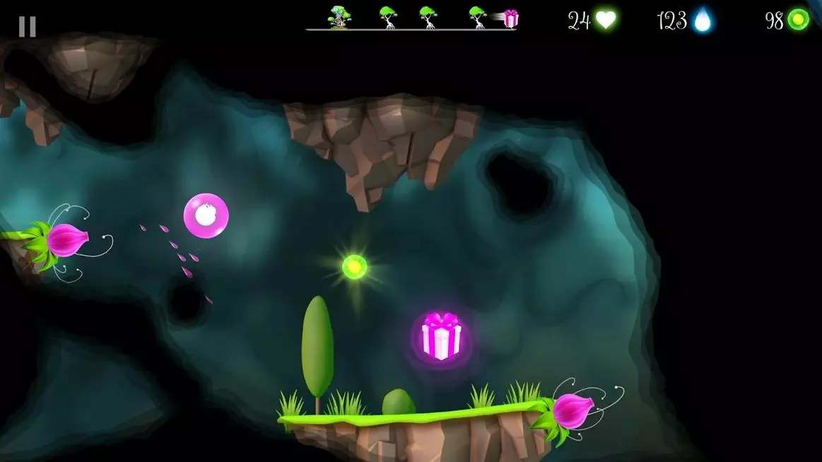 Ảnh 4 của Tải game Flora and the Darkness Mod APK v1.9.35.00000 (Ánh Sáng Không Giới Hạn) Màn hình chơi Flora and the Darkness với Flora đang tránh chướng ngại vật