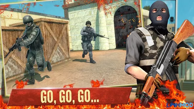 Ảnh 2 của Tải game FPS Commando Shooting Games Mod Apk 1.7 (Bất tử) cho Android, IOS Giao diện chiến đấu trong FPS Commando Shooting Games