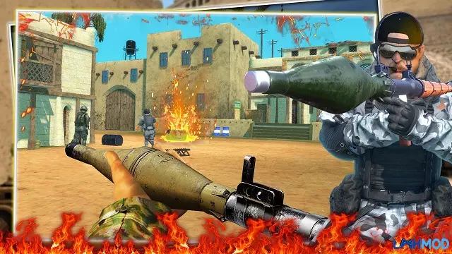 Ảnh 3 của Tải game FPS Commando Shooting Games Mod Apk 1.7 (Bất tử) cho Android, IOS Kho vũ khí hiện đại trong game