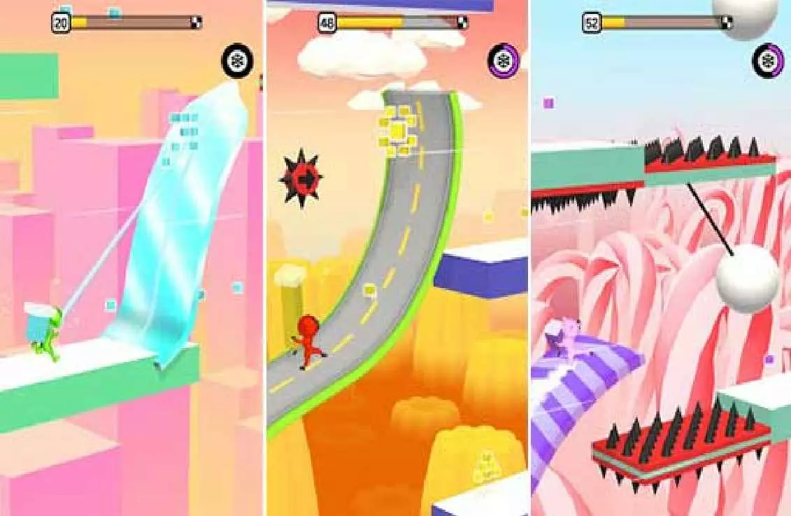 Ảnh 3 của Freeze Rider Mod APK 1.9.1 (Menu, Vô Hạn Coins) Nhân vật trong Freeze Rider Mod lướt trên đường băng