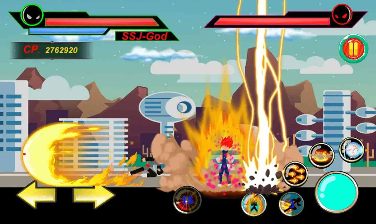 Ảnh 2 của Tải God of Stickman 3 Mod APK 1.6.0.5 (Menu, Tiền, Money) Hình ảnh cận cảnh một pha hành động trong God of Stickman 3