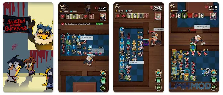 Ảnh 2 của Tải Haunted Room Survivor Mod Apk 1.8.0 (Vô Hạn Tiền) cho Android iOs Giao diện gameplay Haunted Room Survivor với nhân vật ẩn nấp