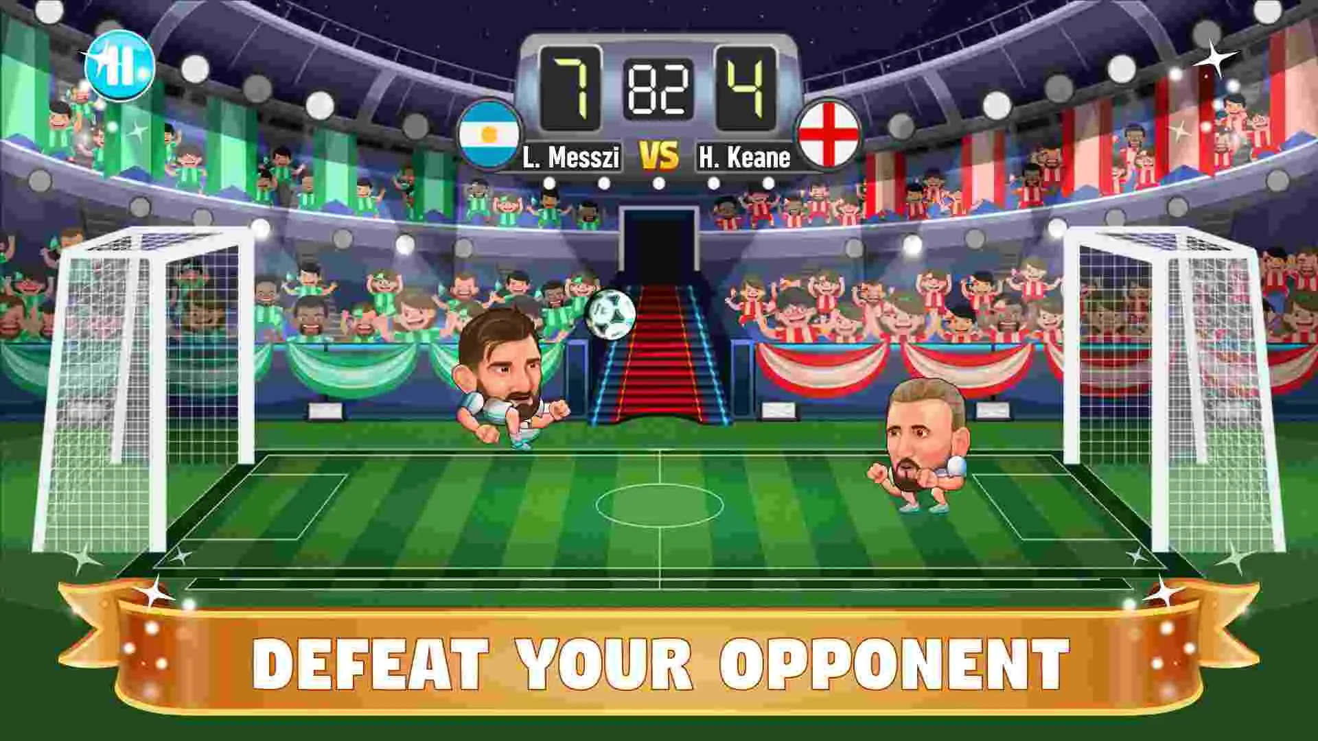 Ảnh 3 của Tải game Head Soccer Mod APK 6.15 (Vô Hạn Gold, Coins, Mở Khóa) Cầu thủ Head Soccer đang sử dụng kỹ năng đặc biệt