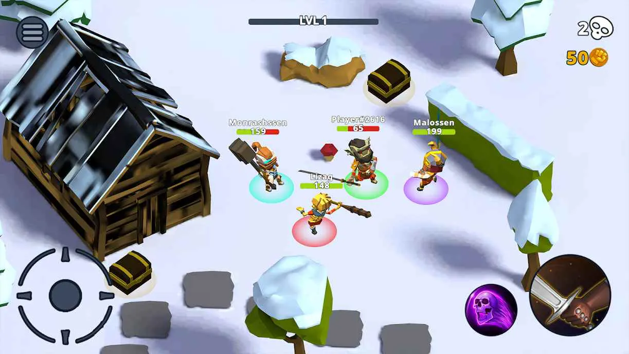 Ảnh 3 của Tải game HeadHunters io Mod APK 3.1.103 (Vô Hạn Tiền) Nhiều nhân vật với trang phục độc đáo trong HeadHunters io Mod