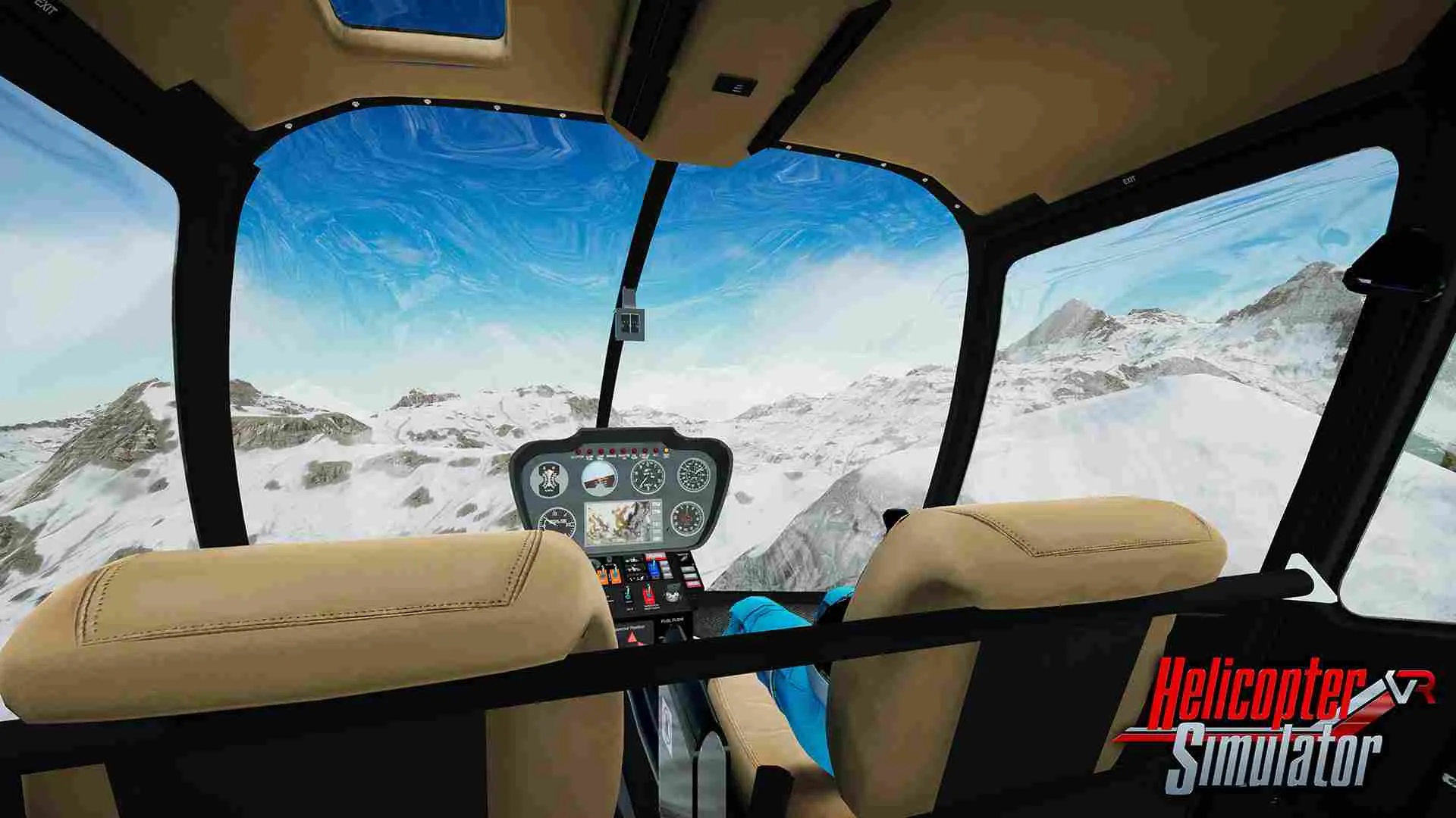 Ảnh 6 của Tải game Helicopter Simulator 2021 Mod APK 1.0.6 (Mở Khóa Tất Cả) Góc nhìn cận cảnh từ buồng lái của một chiếc trực thăng