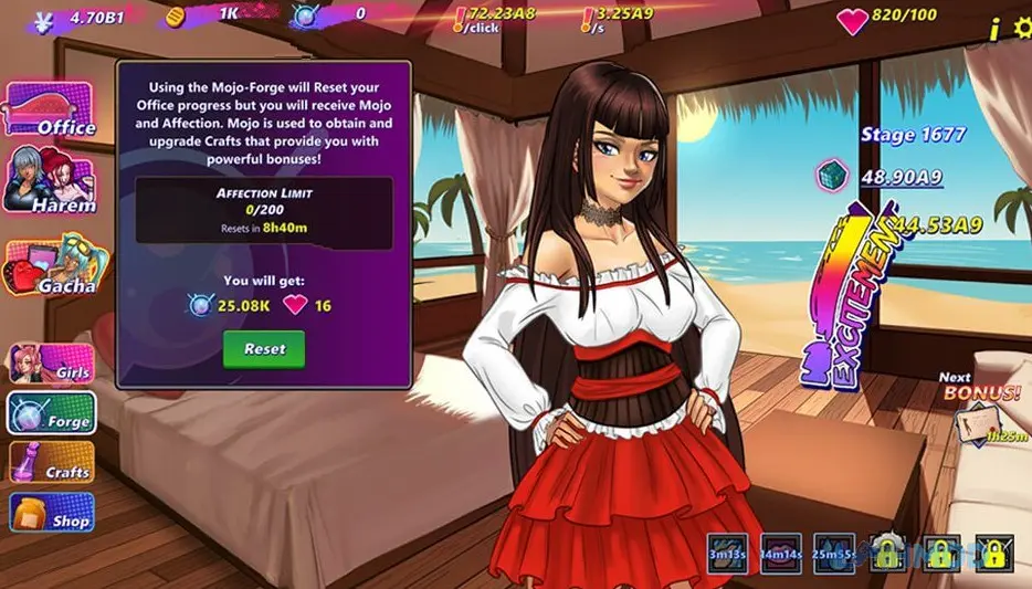Ảnh 4 của Tải Hentai Clicker Mod Apk v2.0.34 (Nâng cấp Free) cho Android iOs Hình ảnh các cô gái anime trong Hentai Clicker Mod và giao diện nâng cấp