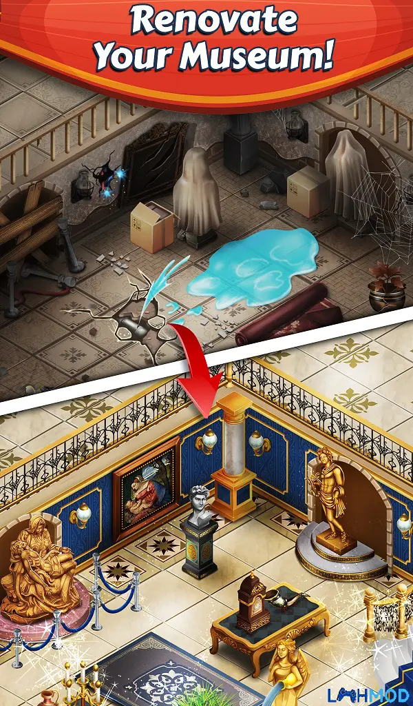 Ảnh 2 của Tải game Hidden Bay Museum Apk 1.5.25 cho Android, IOS Cảnh trong game Hidden Bay Museum với các vật phẩm ẩn cần tìm