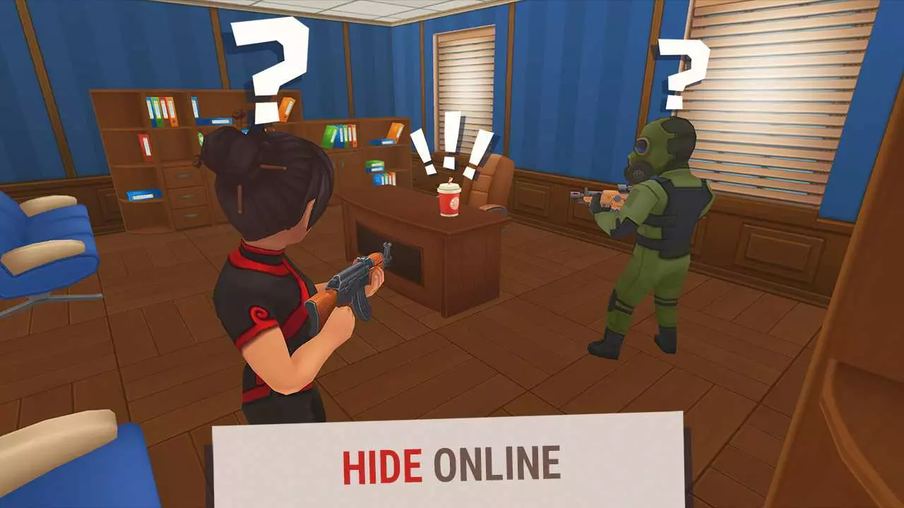 Ảnh 2 của Tải game Hide Online Mod APK 4.9.1 (Menu, Đạn, Bất Tử) Cảnh người tìm đang truy lùng người trốn