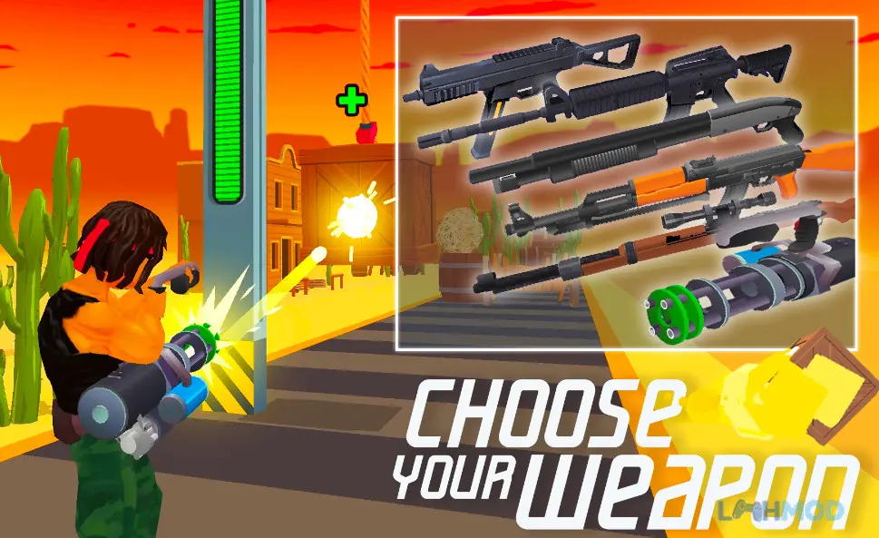 Ảnh 2 của Tải Hit Box Apk 1.8.19 cho Android iOs Giao diện chọn vũ khí và nâng cấp trong game Hit Box