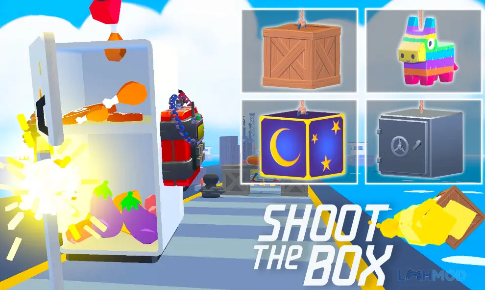 Ảnh 3 của Tải Hit Box Apk 1.8.19 cho Android iOs Màn hình kết thúc cấp độ với hộp mục tiêu đã được phá vỡ trong Hit Box