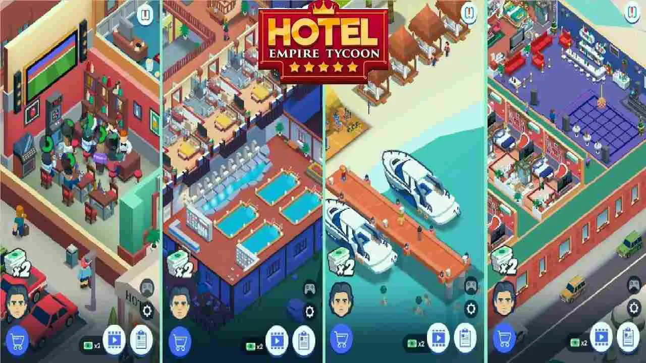 Ảnh 1 của Hotel Empire Tycoon Mod APK 2.1 (Menu, Vô Hạn Tiền) Giao diện trong game Hotel Empire Tycoon Mod