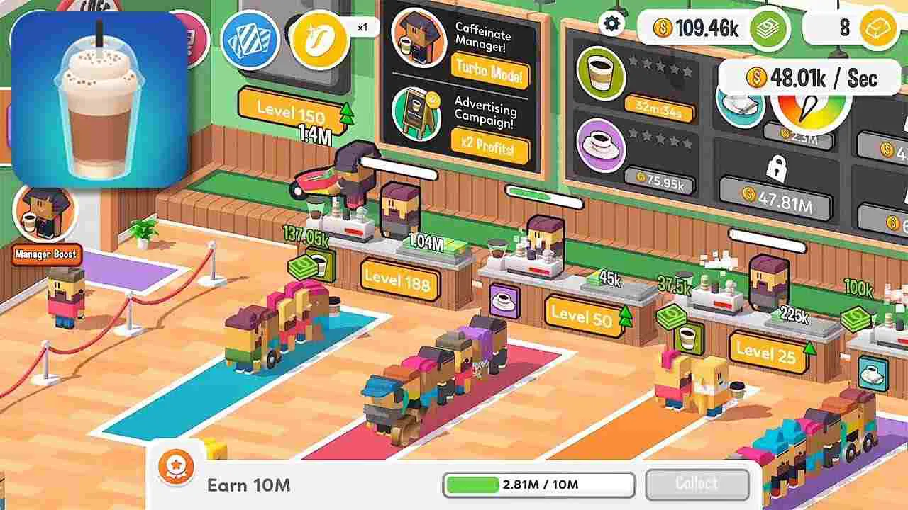 Ảnh 2 của Tải Idle Coffee Corp Mod APK 2.31 (Menu, Vô Hạn Coins) Android Quản lý chuỗi cà phê trong Idle Coffee Corp