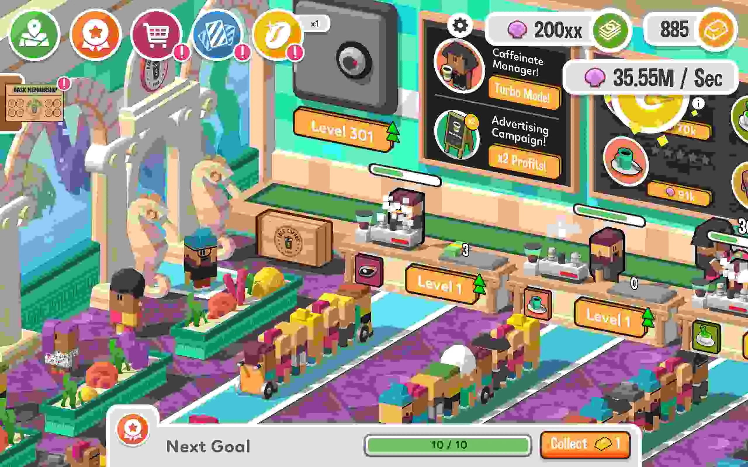 Ảnh 4 của Tải Idle Coffee Corp Mod APK 2.31 (Menu, Vô Hạn Coins) Android Màn hình game Idle Coffee Corp Mod