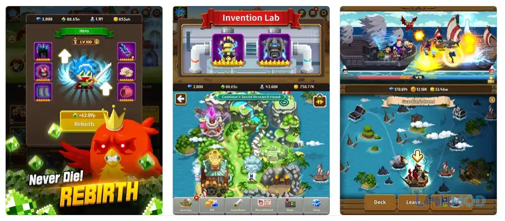 Ảnh 4 của Tải Idle Guardians Never Die Mod Apk 3.0.0 (God Mode, Attack Multiplier) cho Android iOs Tuyển chọn đội hình chiến binh trong Idle Guardians Never Die