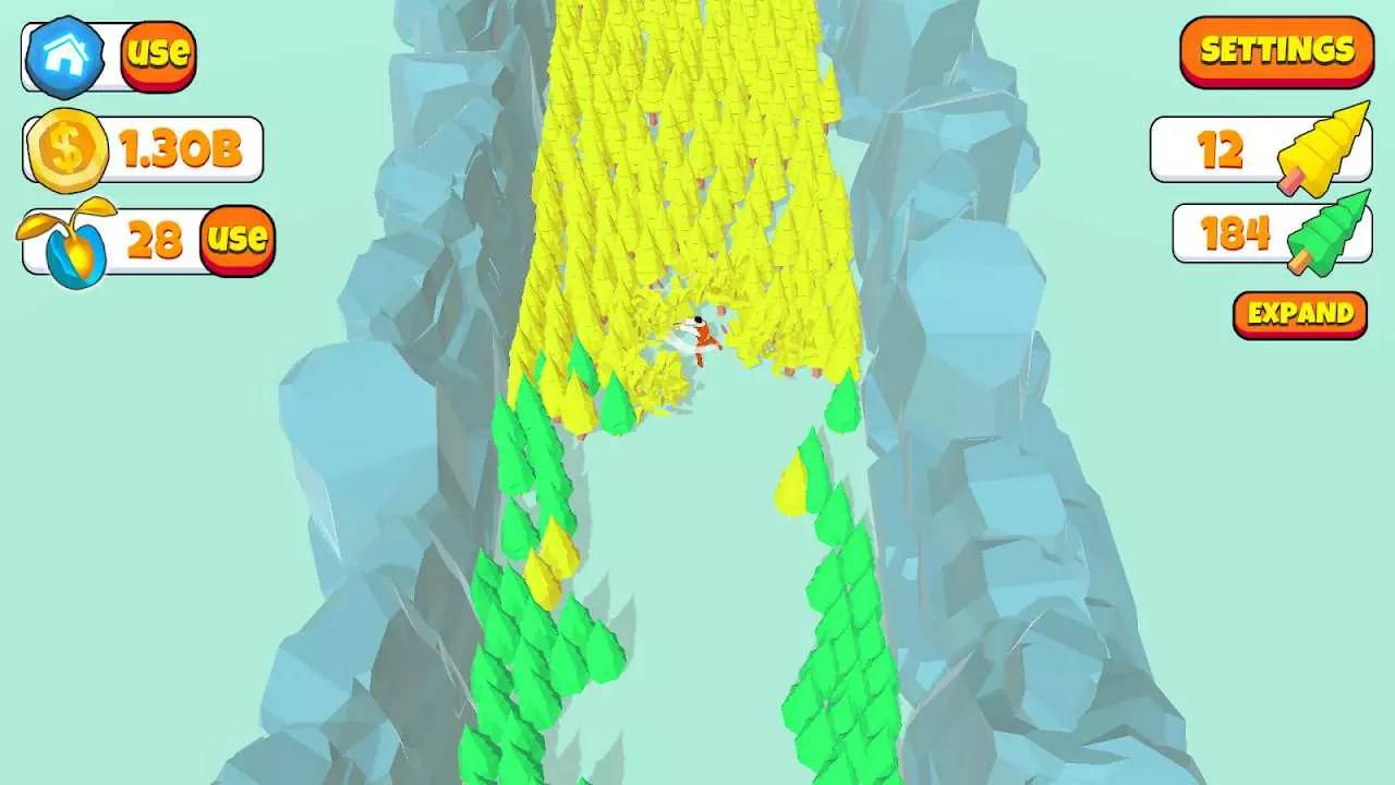 Ảnh 4 của Idle Lumberjack 3D Mod APK 1.5.22 (Menu, Vô Hạn Tiền) Hệ thống nâng cấp rìu và sức mạnh trong Idle Lumberjack 3D Mod