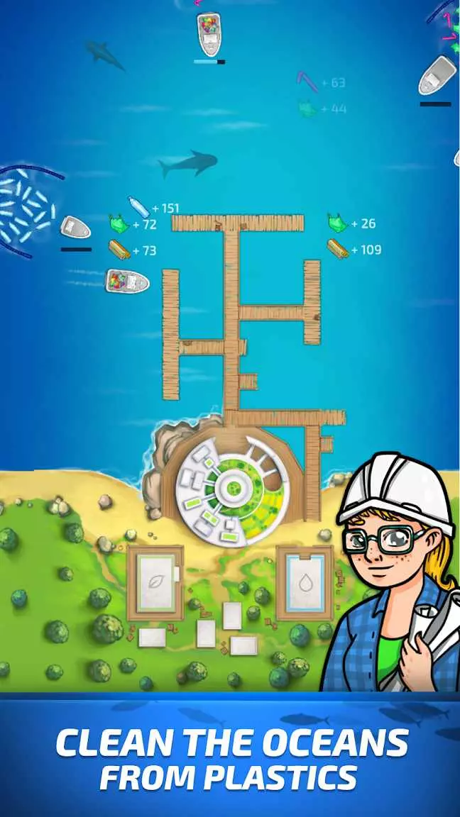 Ảnh 2 của Tải game Idle Ocean Cleaner Eco Tycoon Mod APK 1.14.1 (Vô Hạn Tiền) Màn hình giao diện Idle Ocean Cleaner Eco Tycoon Mod