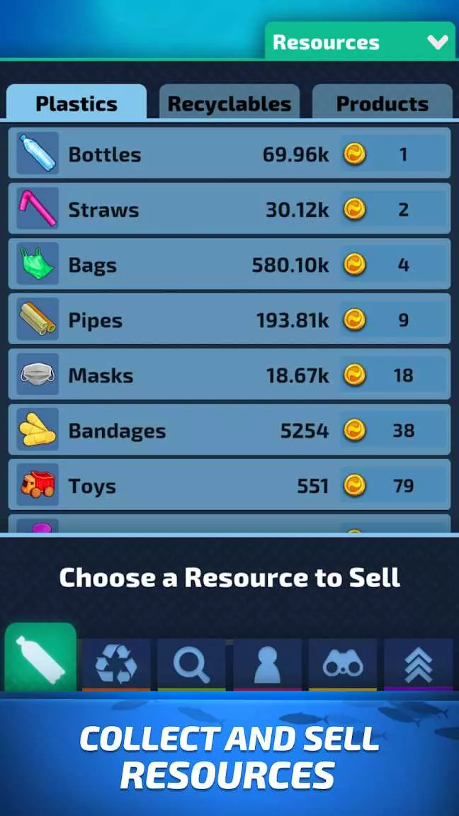 Ảnh 4 của Tải game Idle Ocean Cleaner Eco Tycoon Mod APK 1.14.1 (Vô Hạn Tiền) Nhiều tàu thuyền đang hoạt động trên biển