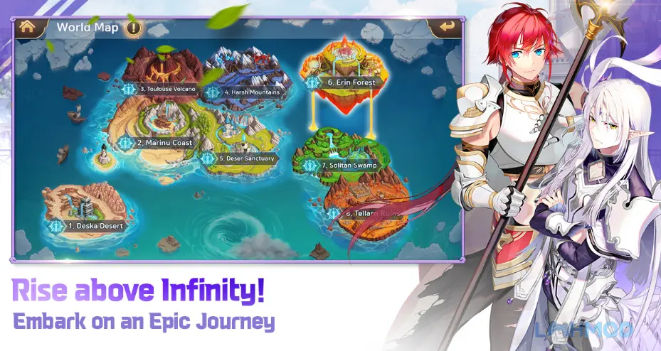 Ảnh 2 của Infinity Saga X Apk 1.1.018 Giao diện chiến đấu trong Infinity Saga X