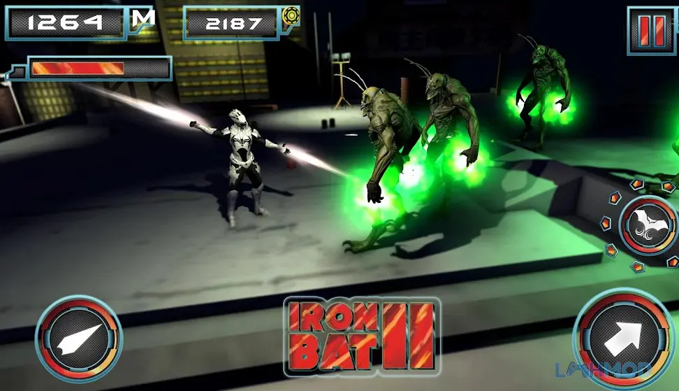 Ảnh 2 của Tải Iron Bat 2 Apk 3.2 cho Android iOs Iron Bat 2 bay lượn trên thành phố về đêm