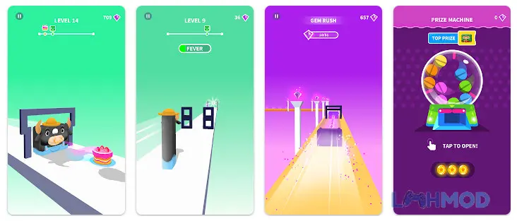 Ảnh 2 của Tải Jelly Shift Mod Apk v1.8.54 (God Mode) cho Android iOs Viên thạch hình vuông đang né tránh các vật cản trên đường