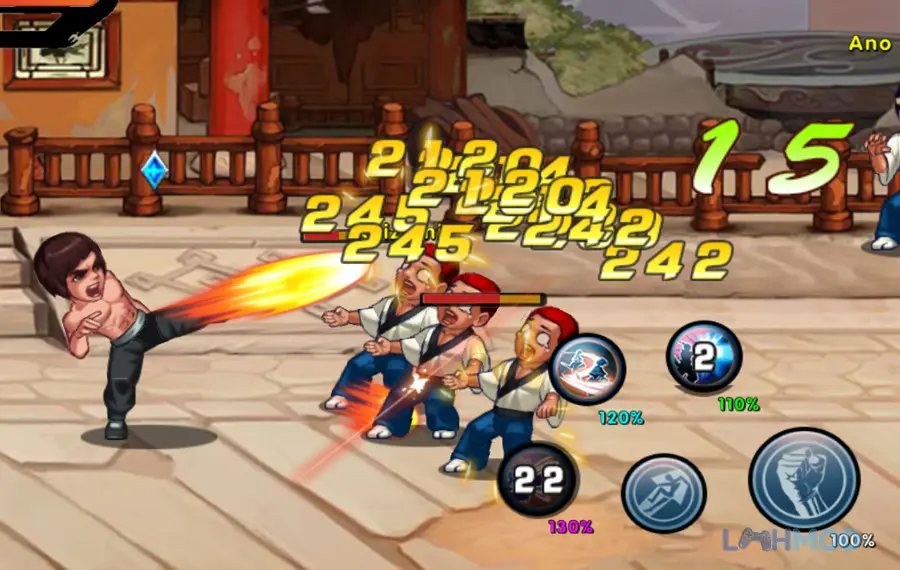 Ảnh 2 của Tải Kung Fu Attack Final Fight Mod Apk 1.2.1.186 (Vô Hạn Tiền) cho Android iOs Cảnh võ sĩ Kung Fu đang tung đòn trong trận đấu