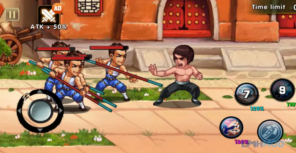 Ảnh 3 của Tải Kung Fu Attack Final Fight Mod Apk 1.2.1.186 (Vô Hạn Tiền) cho Android iOs Giao diện chọn nhân vật trong Kung Fu Attack Final Fight Mod