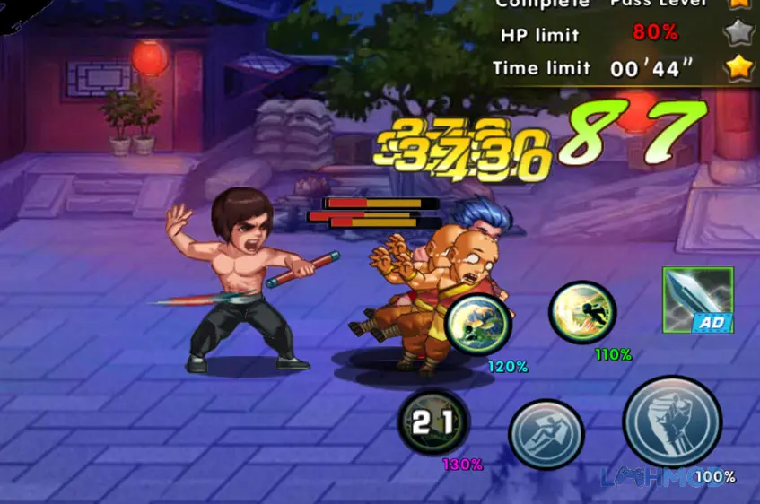 Ảnh 4 của Tải Kung Fu Attack Final Fight Mod Apk 1.2.1.186 (Vô Hạn Tiền) cho Android iOs Màn hình nâng cấp kỹ năng và vũ khí cho nhân vật