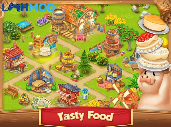 Ảnh 2 của Tải game Làng Trang Trại APK 1.2.68 cho Android iOS Cảnh nông trại với các loại cây trồng và vật nuôi đang sinh sống