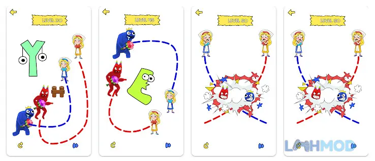 Ảnh 4 của Tải Love Rush-Draw to Love Apk v0.3.9 cho Android iOs Vô số cấp độ trong Love Rush-Draw to Love mod apk