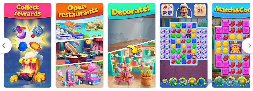 Ảnh 4 của Tải Match Cafe Apk 1.1.52 cho Android iOs Các món ăn đa dạng từ khắp nơi trên thế giới trong Match Cafe