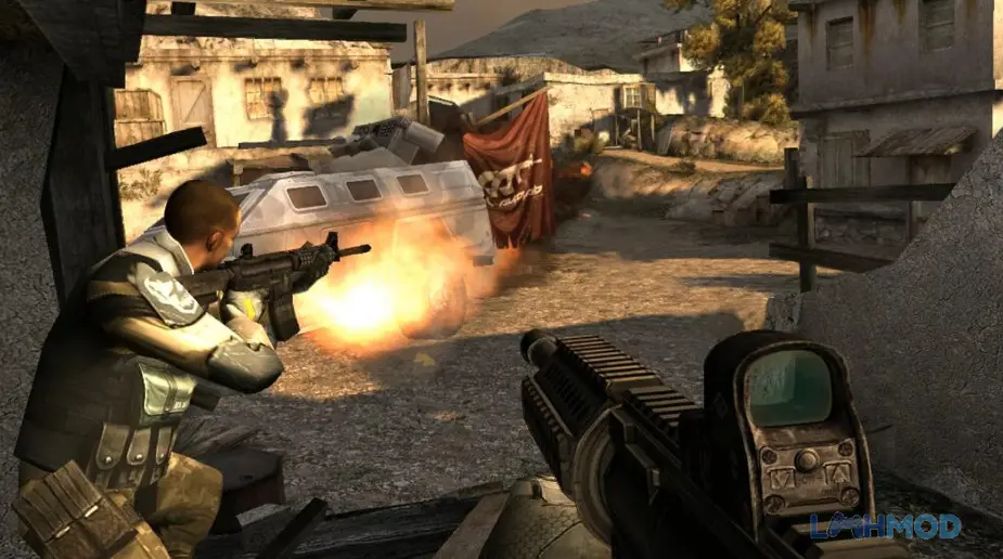 Ảnh 3 của Tải MC3 Apk 1.1.4g cho Android iOs Màn hình giao diện Modern Combat 3, cho thấy tùy chọn vũ khí và thiết bị của người chơi
