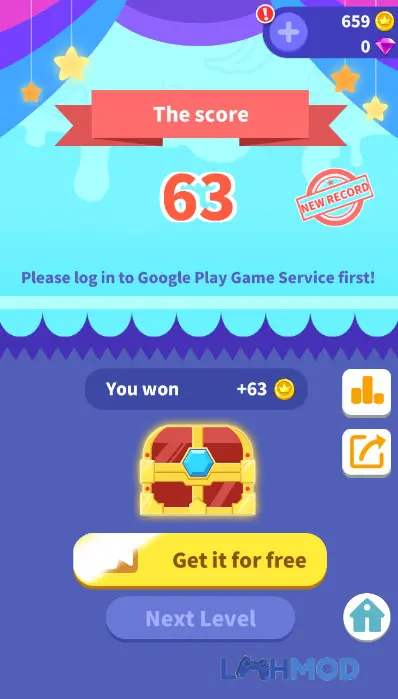 Ảnh 4 của Tải Merge Watermelon Apk 1.0.8 cho Android iOs Màn hình kết quả sau khi hợp nhất thành công dưa hấu trong game