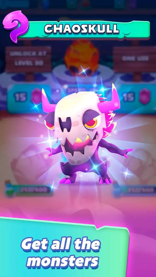 Ảnh 4 của Tải game Monster Tales Mod APK 0.4.100 (Menu, Sát Thương, Bất Tử) Màn hình chiến đấu với quái vật boss trong game giải đố Monster Tales
