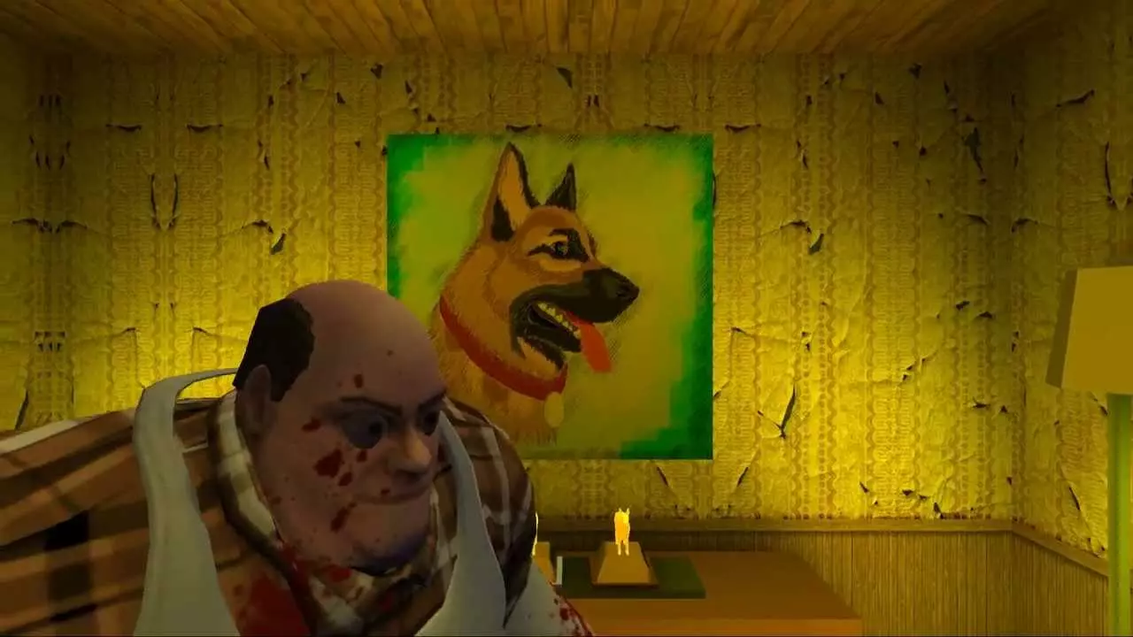 Ảnh 2 của Tải game Mr. Dog: Scary Story of Son Mod APK v1.6.24 (Dumb Enemies, Không Quảng Cáo) Cảnh tượng trong căn nhà bí ẩn với hành lang u tối của Mr. Dog